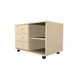 Schäfer Shop Select Mobiles Sideboard, Regal + 3 Schübe + Utensilienschub, B 800, anstellbar links, Ahorn