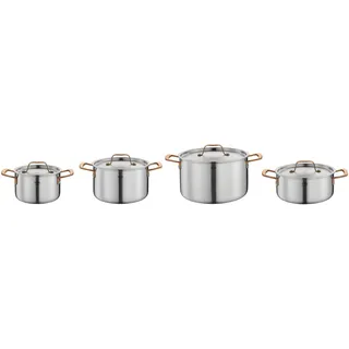 Spring Topf-Set GOURMET 4-tlg, roségold, 5-Lagen-Edelstahl, Induktion