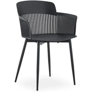 Idimex Mantey Gartenstuhl 59 x 81 x 52 cm schwarz 4 St.