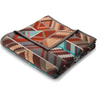 Wohndecke Ethno Prisma, Ethno-Kuscheldecke in 150x200 cm, Biederlack, Decke aus Baumwollmischgewebe, Made in Germany bunt