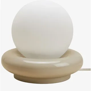 Sklum Tischlampe Aus Keramik Mit Kryx-glaskugel Beige Tapioca