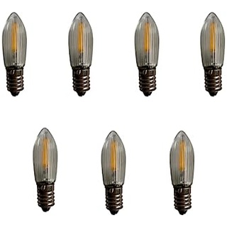 weigla LED Riffelkerzen SET für 7 flammige Schwibbögen - warmweiß - LED Filament Ersatzlampe für Lichterbögen - Leuchtmittel LED für Weihnachtsbeleuchtung - 7 x 34 V, 0,2 W, E10