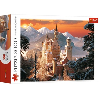 Trefl, Puzzle, Winterliches Neuschwanstein, Deutschland, 3000 Teile, Premium Quality, für Erwachsene und Kinder ab 15 Jahren