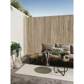 benuta Outdoorteppich Iowa, rechteckig, Höhe: 5 mm, Outdoor Teppich Garten, Terrasse, Balkon, Küchenteppich, Wetterfest weiß rechteckig | 80 cm x 300 cm x 5 mm