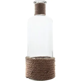 Santex Dekovase mit Seil groß, 9 cm x 27,5 cm | Maritime Dekoration | Tischdeko Vintagelook ode Landhausstil
