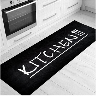 Küchenläufer Kitchen 3040, Sehrazat, rechteckig, Höhe: 5 mm, waschbarer Küchenläufer schwarz