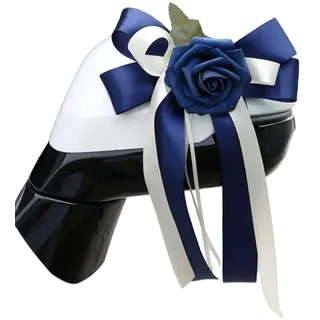 Aniyan Vintage Blumen Autoschmuck Hochzeit, 17x36cm Hochzeitsauto Dekoration, 4 Stück Retro Blumen für Seitenspiegel & Türgriffe, Brautauto Schmuck (Dunkelblau)