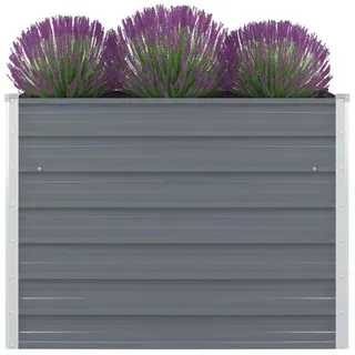 vidaXL Hochbeet 100 x 100 x 77 cm Verzinkter Stahl Grau