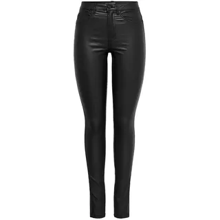 Only ONLROYAL HW SK Rock Coated Hosen Schwarz XL