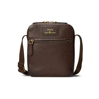 Polo Ralph Lauren für Herren. 405974608002 Braune Umhängetasche aus genarbtem Leder (OSFA), Lässig
