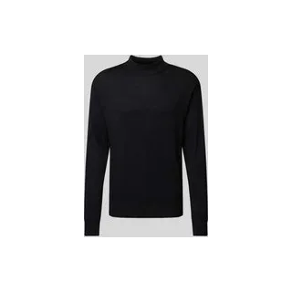 Regular Fit Strickpullover mit Woll-Anteil Modell 'CORE', Black, M