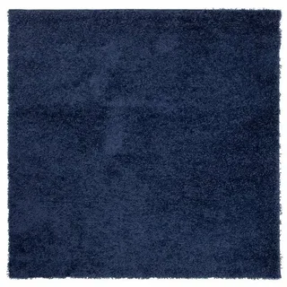 Tapiso Hochflor-Teppich ESSENCE, quadratisch, Höhe: 40 mm, Wohnzimmer, Schlafzimmer, Hochflor blau quadratisch | 160 cm x 160 cm x 40 mm