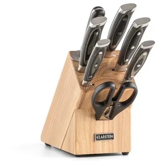Klarstein Katana 8 Messerset 8-teilig Schere Wetzstahl Messerblock Kautschukholz