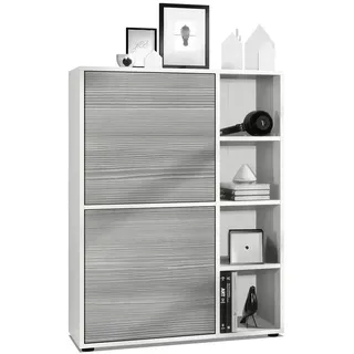 Vladon Highboard 79 x 105,5 x 35,5 cm Anthrazit / Weiß