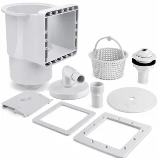 Pool Skimmer Set mit Filterkorb & Einlassdüse, geeignet für Aufstellpool, Einbaupool & Gartenpool Reinigung