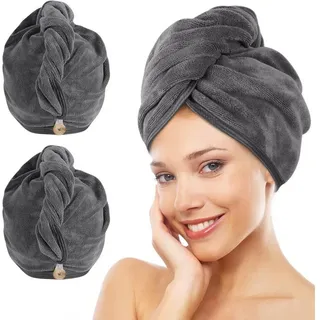 luxuskollektion Kinhwa Haarhandtuch 30 x 70 cm Grau