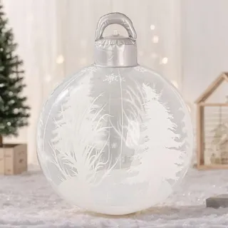 Groß Weihnachtskugeln Weihnachtsdeko, Aufblasbar Kugeln Weihnachtsdeko Weihnachten Ball, Wasserdicht Weihnachtskugel Ornamente für Hochzeit Party (E)