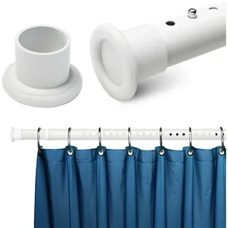 CALIYO Klemmstange Teleskopstange 210-260/260-310/310-360 CM Vorhangstange ohne Bohren, Ø 32 mm, Ausziehbar, Duschvorhangstange, Badstange, Gardinenstange, Kohlenstoffstahl, Ausziehbar, Klemmbar, Duschvorhangstange, Badstange, Gardinenstange weiß Ø 32 mm x 70 cm - 110 cm