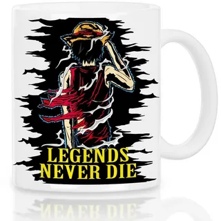 style3 Tasse, 1-tlg., Keramik, Luffy Kaffeebecher Tasse one piece ruffy strohhut piraten manga anime bunt|weiß