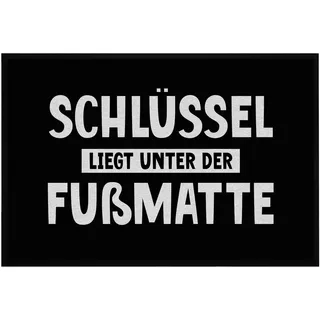 OM3® lustige Fußmatte mit Spruch - Der Schlüssel liegt unter der Fussmatte - rutschfest & waschbar - 60x40cm -