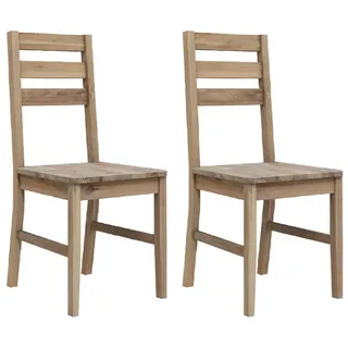 vidaXL Esszimmerstuhl Massivholz Akazie braun 2 Stk.