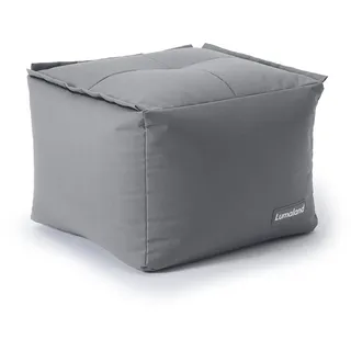 Lumaland Sitzsack-Lounge Modular Pouf | Individuell erweiterbarer & Leichter Hocker | Waschbare & Wasserfeste Sitzmöbel für Innenräume & Garten | Indoor & Outdoor Lounge Garnitur | 54x54x54 cm [Grau]