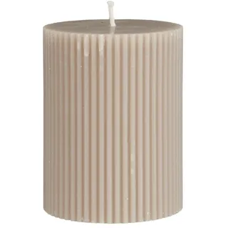 IB Laursen Stumpenkerze gerillt, Höhe 9, Ø 6.8 cm, leinen