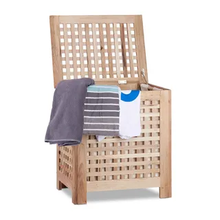 Relaxdays Wäschetruhe braun, 1 St.