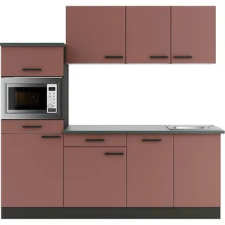 OPTIFIT Küchenzeile Nizza 407 210 cm Rostrot