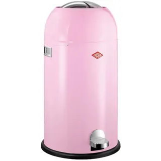 WESCO Mülleimer Kickmaster Abfallsammler mit Dämpfer, mit Metalleinsatz, Fußtritt, Klappe, Griff und Bodenring rosa