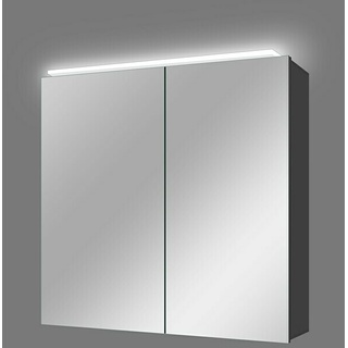Camargue LED-Spiegelschrank Aluminio Black  (B x H: 60 x 60 cm, Mit Beleuchtung, Aluminium, Schwarz)
