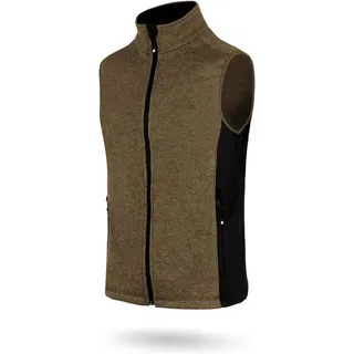 normani Fleeceweste Herren Strick-Fleeceweste Shamattawa Winterweste mit Seitentaschen und Neopren - Ärmellose Strickweste beige|grau XL