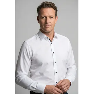 Olymp Langarmhemd Luxor modern fit, Button-down-Kragen, Businesshemd weiß 45