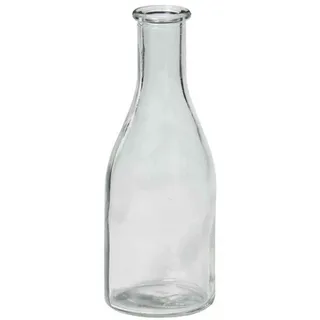 INNA-Glas Kleine Deko Flasche Larry, Zylinder - Rund, klar, 18cm, Ø 6,5cm | Flaschenvase
