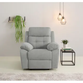 OTTO home Relaxsessel Lannilis Webstoff 97 x 100 x 92 cm Hellgrau mit Liegefunktion