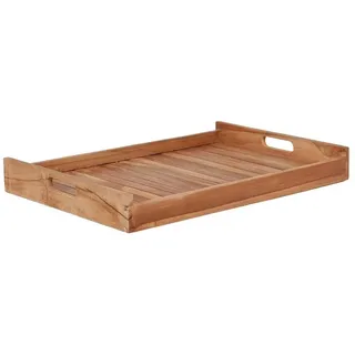 LebensWohnArt Dekotablett Teak Tablett BANDEJA-SMALL Natural ca. L54cm