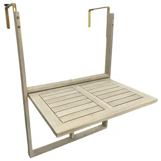 Estexo Balkonhängetisch Balkontisch Hängetisch Klapptisch Balkon Tisch Weiß Klappbar