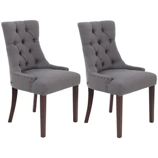 CLP Esszimmerstuhl Aberdeen Polyester dunkelgrau 2er Set