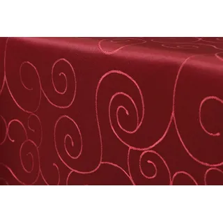 First-Tex Ornament Damast Tischdecke 180 rund rot*