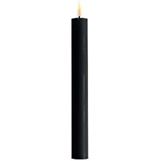 Deluxe Homeart LED 2er Set Stabkerze Real Flame, 24 cm, Ø 2,2 cm, 2er Set, schwarz