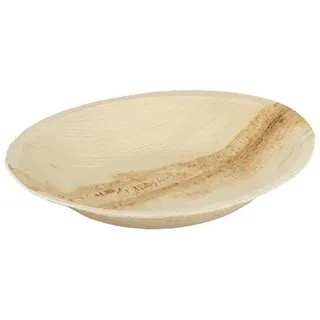 Natureko Runde tiefe Teller aus Palmblatt ø 20 x 3,5 cm - 400 ml (100 Stück)