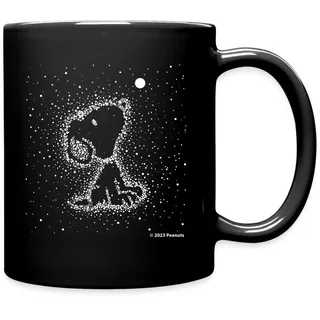 Spreadshirt Peanuts Snoopy Schaut In Den Sternenhimmel Tasse Einfarbig, One size, Schwarz