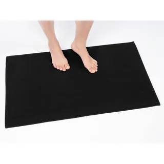 Cotton Paradise rutschfeste Badematten für Badezimmer, 100% Baumwolle, 50,8 x 86,4 cm, weich, saugfähig, schnell trocknend, maschinenwaschbar, Boden-Badematte, schwarzer Badteppich