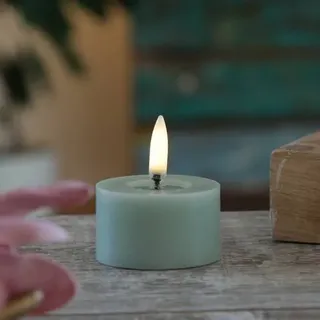 LED Mini Kerze Teelicht Thea Uyuni Piffany Timer bis 400 Stunden H: 2,8cm grün