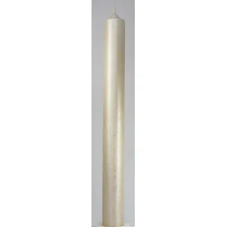 Kommunionkerze Champagner-Farbe mit Perlmuttstrultur 40 x 4 cm - 8639 - Kerze zur Kommunion - Taufkerze 400x40 mm - Konfirmationskerze, Kerzenrohling zum verzieren und basteln mit Dornloch.