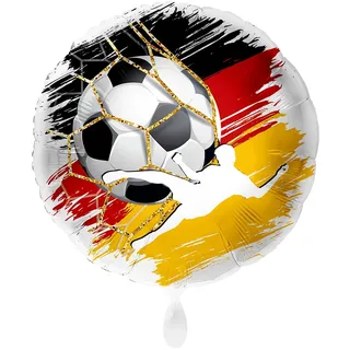 Folienballon * FUSSBALL DEUTSCHLAND * als Deko oder Geschenk zu Geburtstag und Party | 43cm, für Helium und Luft | Fußball Soccer WM EM Ballon Luftballon