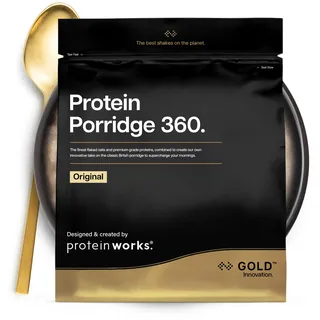Protein Works | Protein Porridge 360 - Gold, Original, 2kg | Haferbrei, zuckerarmes Frühstück, mit Vitaminen & Mineralien, Low-GI-Vollkornhafer, ballaststoffreich, 26 Portionen