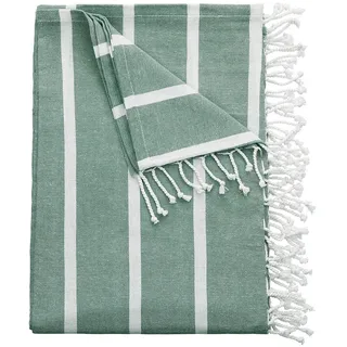 BUTLERS Surfside Strandtuch 200 x 180 cm grün/weiß
