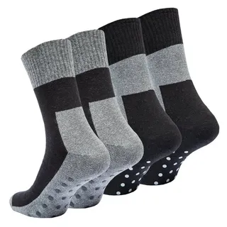Vincent Creation® ABS-Socken 4 Paar Grau/Schwarz 39-42