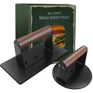 Rilltowpe Burgerpresse, Burger Patty Presse, Hamburgerpresse-Edelstahl. Machen Sie köstliche Burger, Patties, BBQ, Burgerpresse mit Antihaftbeschichtung.Geschenk für Männer.